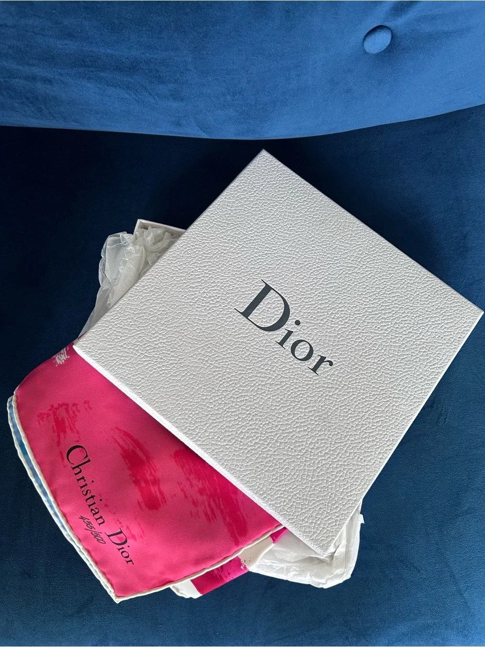 Rare Christian Dior American & French Flag Scarf